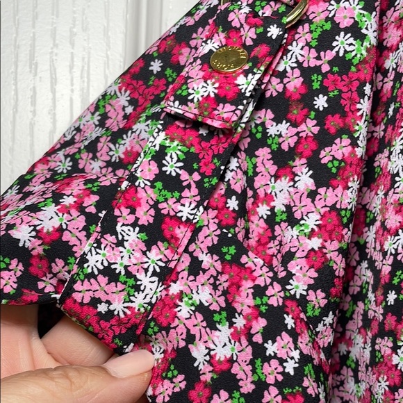 EUC Michael by Michael Kors floral blouse sz L - Picture 4 of 5
